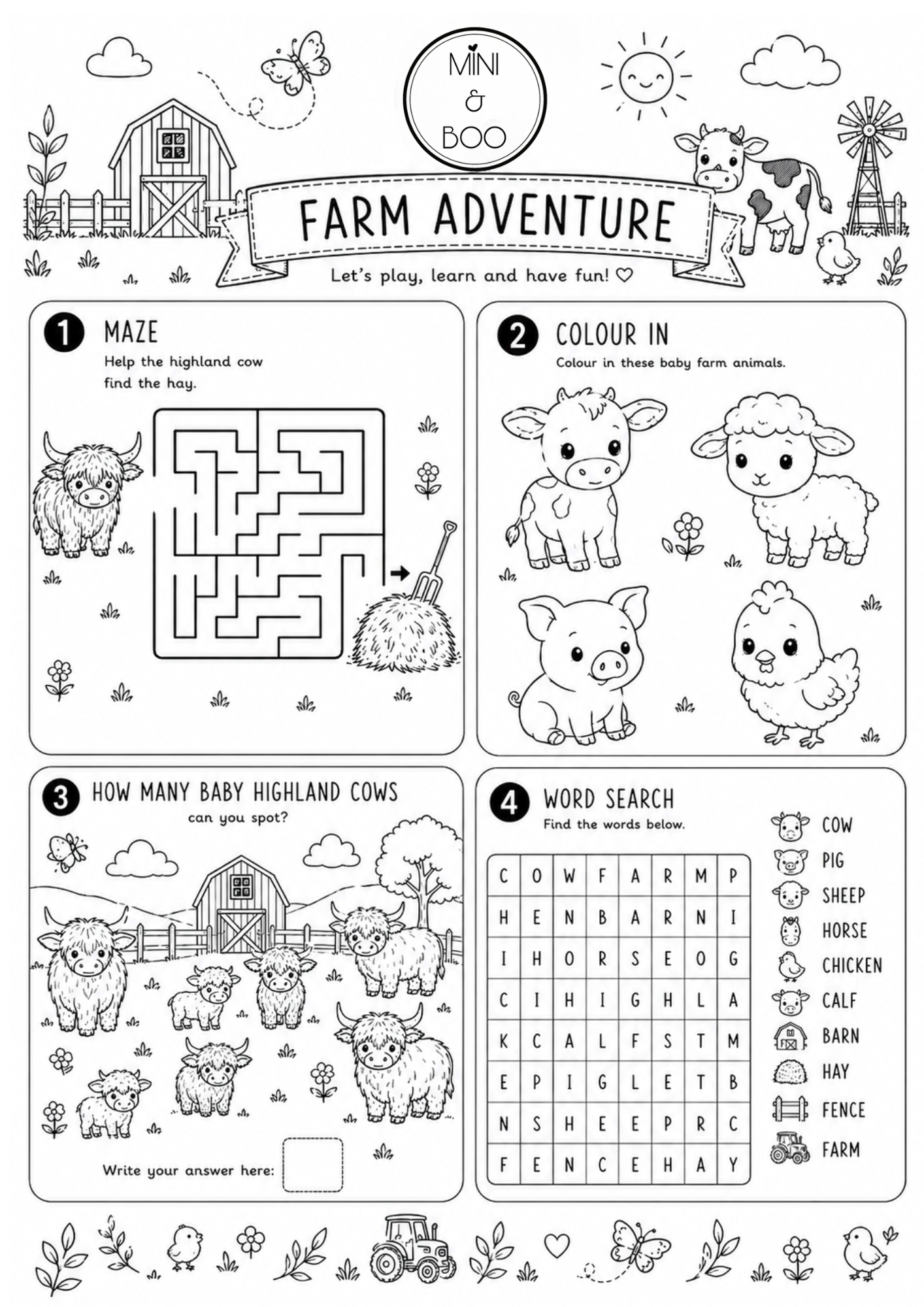 Farm & Nature Printables