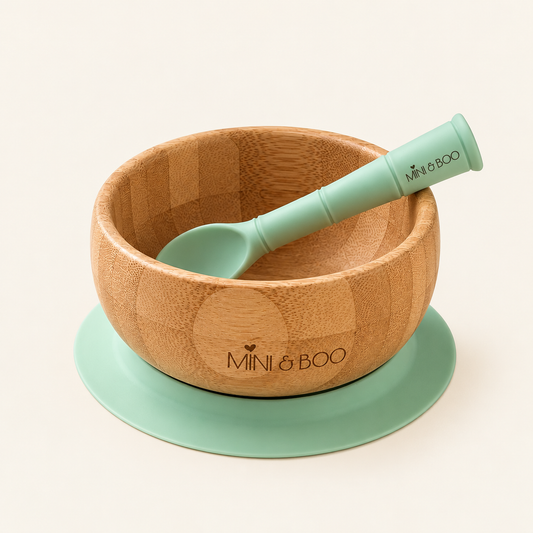 Bamboo Suction Bowl - Mint Green