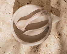Load image into Gallery viewer, Mini and Boo silicone suction bowl set – divided section bowl with non-slip base and BPA-free silicone spoon, dishwasher safe toddler tableware.