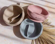 Load image into Gallery viewer, Mini and Boo silicone suction bowl set – divided section bowl with non-slip base and BPA-free silicone spoon, dishwasher safe toddler tableware.